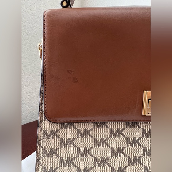 MICHAEL Michael Kors Brown & Tan Top Handle Logo Bag - Picture 3 of 11